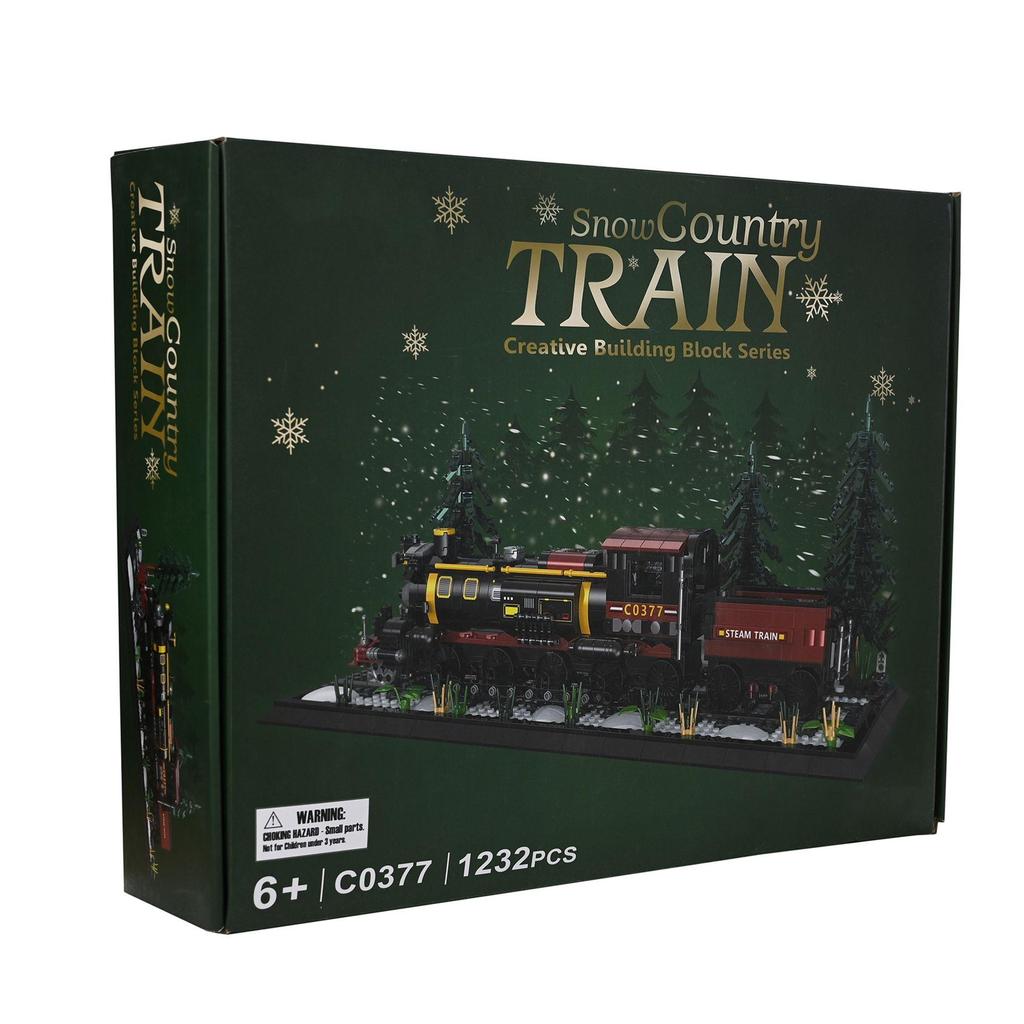 Toy Shop Snow Country Train Brick Building Set 6+