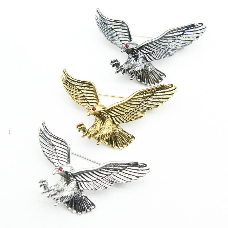 Men Vintage Eagle Pin Brooches Decoration Corsage Badge Jewelry Gifts