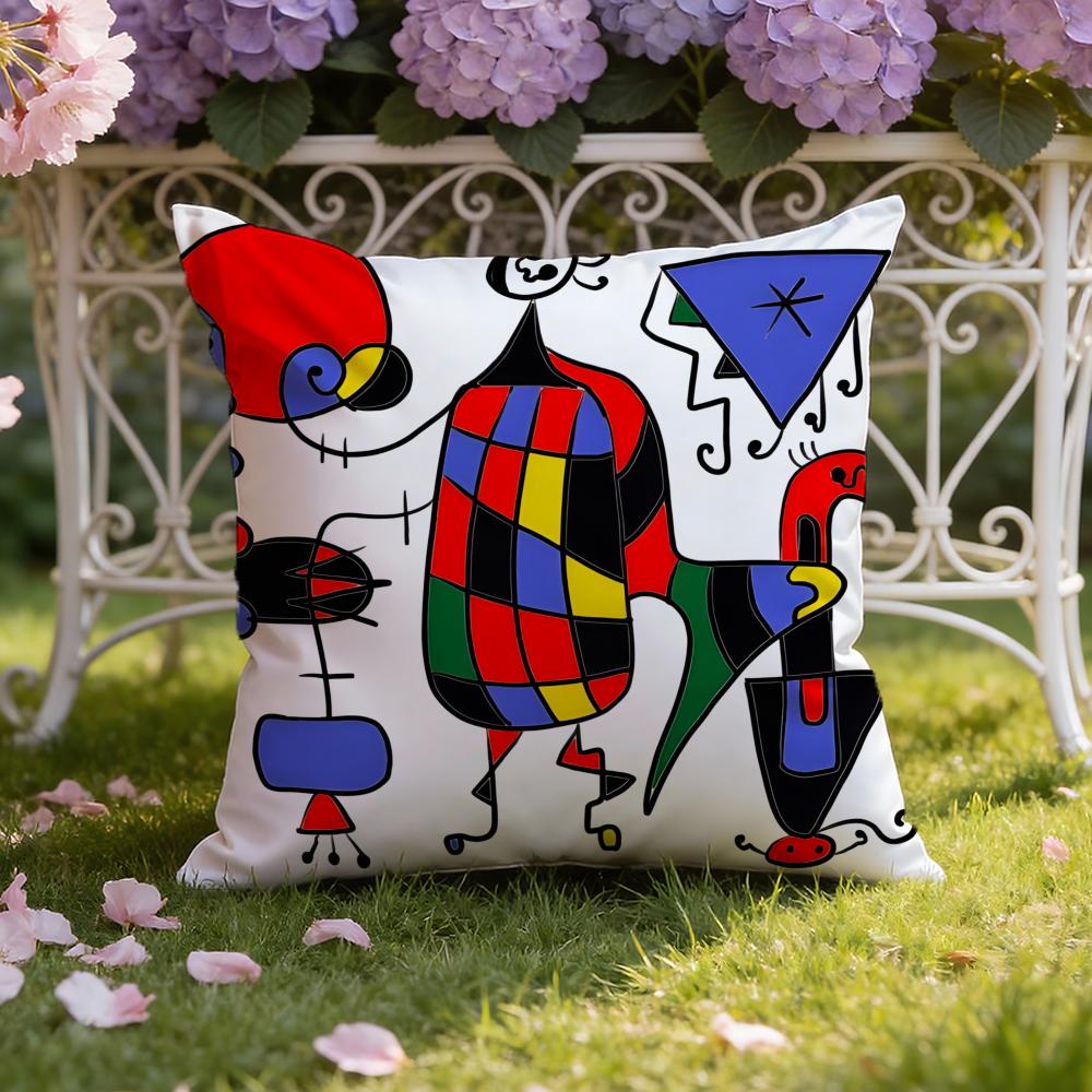J-Joan M-Miros Art Cushion Cover Home & Car Dual-Scene Pillow Cover: Reversible for Premium Comfort