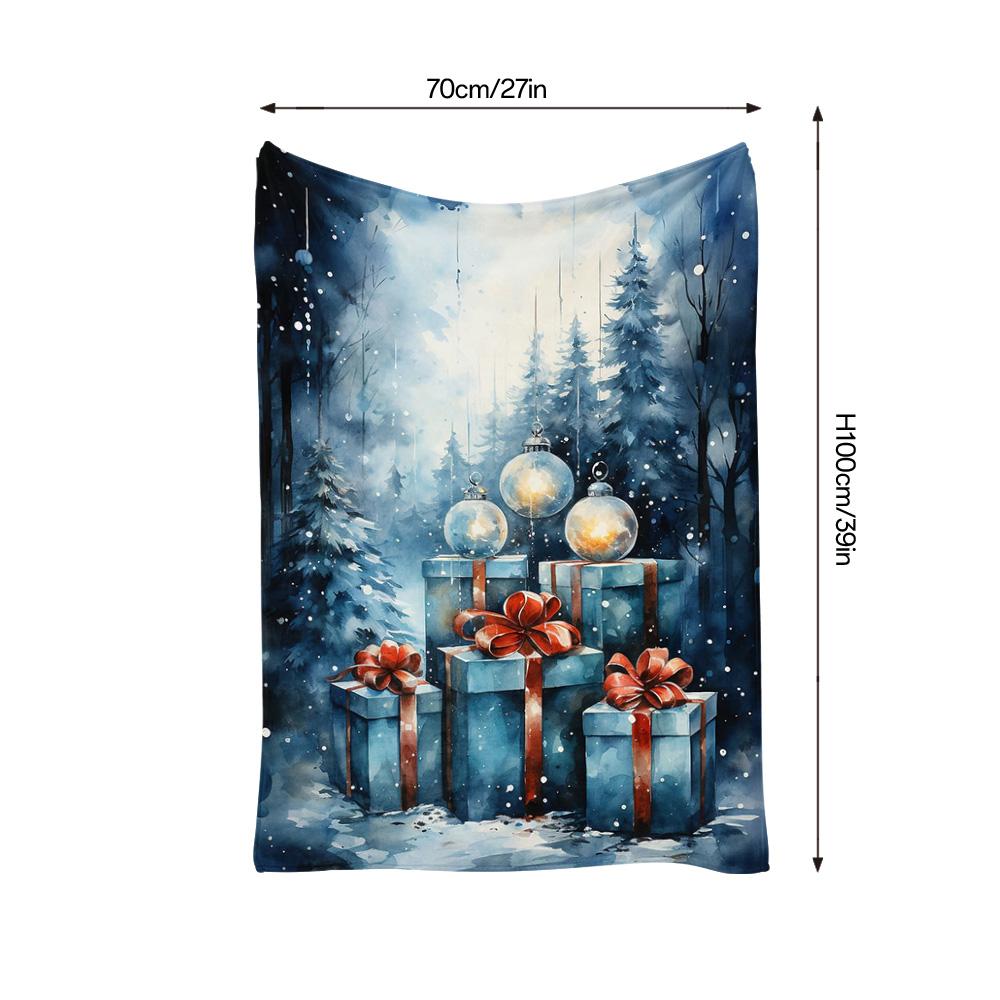 Tuniu Winter Christmas Gift Box Fleece Blanket Sofa Bed Throw Warm Cozy Decorative Throw Blanket
