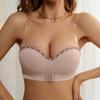 Women's Strapless Underwear Sexy Front Buckle Push Up Bra Letter Love Detachable Strap Lingerie Invisible Slip-proof Brassiere