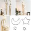 AEE4-Moon Star Dream Catcher Metal Hoop Rings Circle Macrame For DIY Craft Dream Catcher Making Home Wall Hanging Decoration