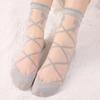 Women Sheer Mesh Glass Transparent Ankle Socks Lady Fashion Bowknot Knit Frill Trim Girls Spring Summer Short Socks