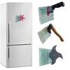 Cutter Axes Shuriken Refrigerator Magnet 3D Resin Throwing Star Hatchet Fridge Magnet Home Office Kitchen Locker Whiteboard Magnetic Decoration