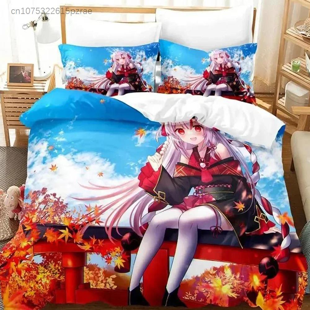 3D Print Anime Nakiri Ayame Bedding Set Bedroom Soft Modern Bedspreads Comefortable Kids Duvet Cover Quilt Cover And Pillowcase