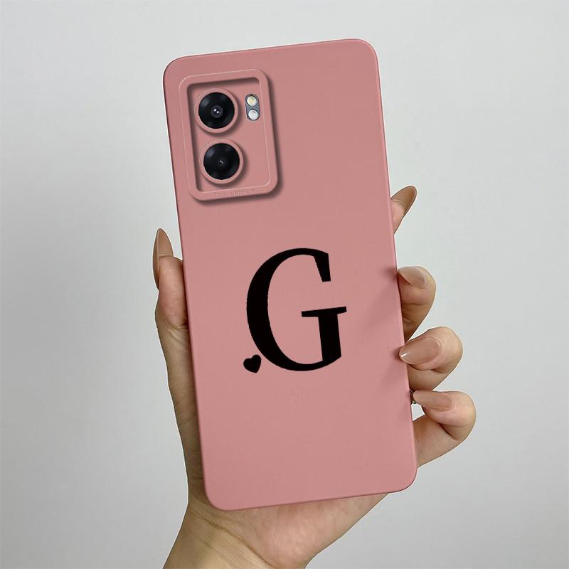 For Oppo A57 4G 2022 Case Oppo A57s A77s Cute Initial Letters Simple Cover Soft TPU Phone Case For Oppo A77 4G Back Cover Capa