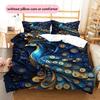 Flower Peacock  Pattern Bedding Quilt Set Quilt Cover Pillowcase Home Decoration  Gift (1 * duvet cover + 2 * pillowcase, without core)