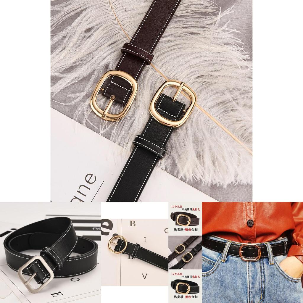 Trendy Simple Design Black And Brown Pu Belts For Women Ideal For Modern Fashion