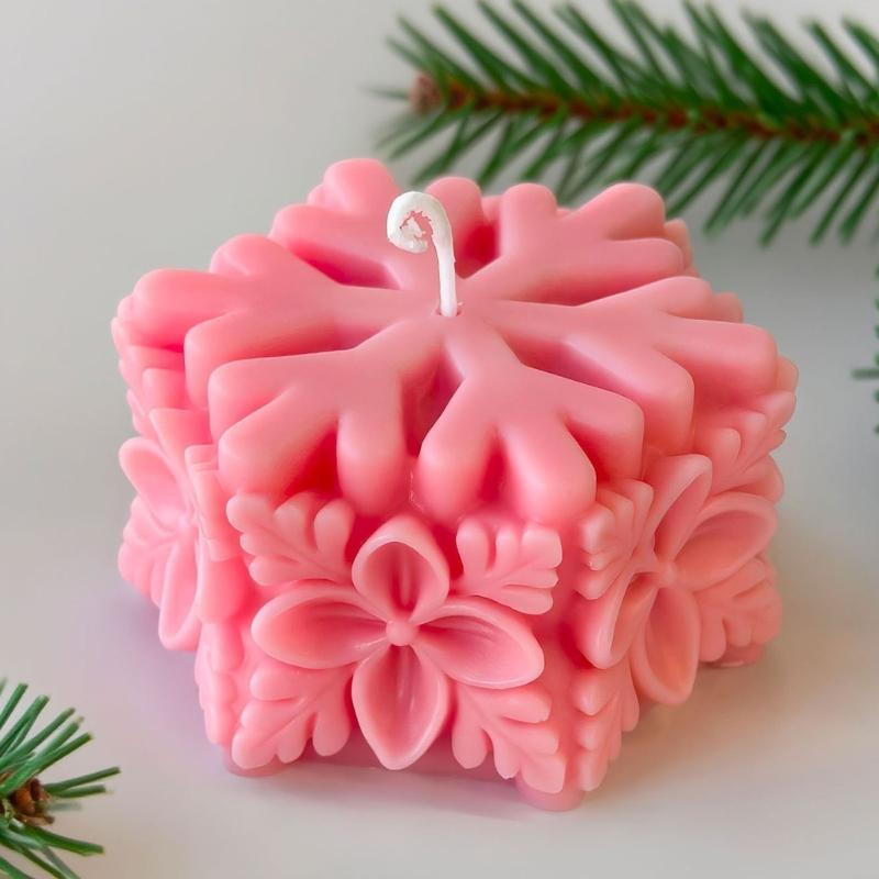 Weihnachten Silikonform Ornamentformen Schneeflocke Säulenkerzenformen Gießform Epoxidharzformen Bastelbedarf