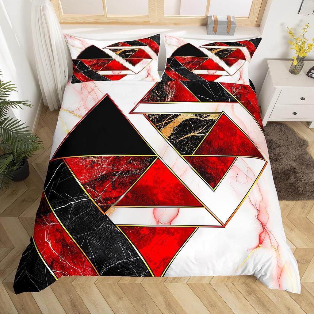 Comforter Geometric Triangle Geometry Patchwork Bedding Set Twin Geometry Art Stripes Diamond Comforter For Kids Boys