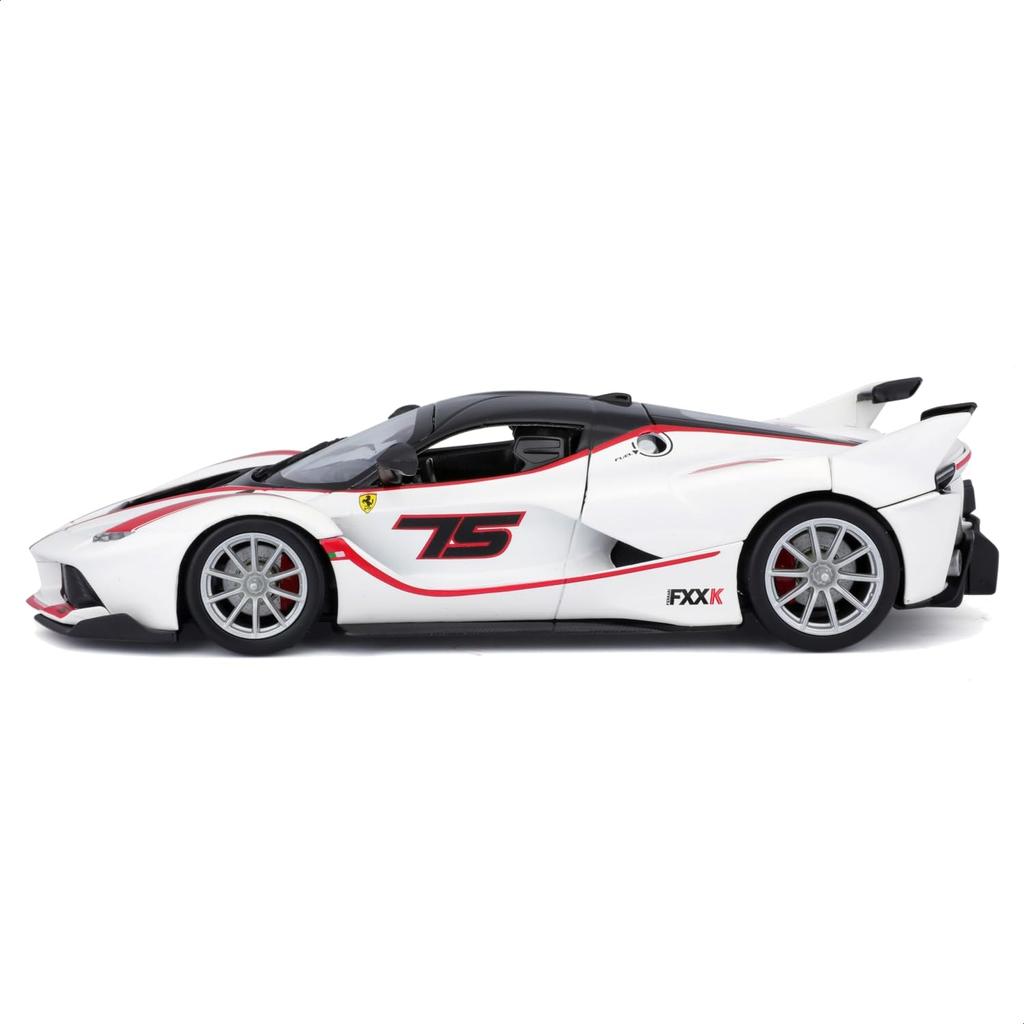 Bburago 1/24 Scale Ferrari FXX K #75 White / Diecast Model Car, Finished Model, 18-26301 (#75)