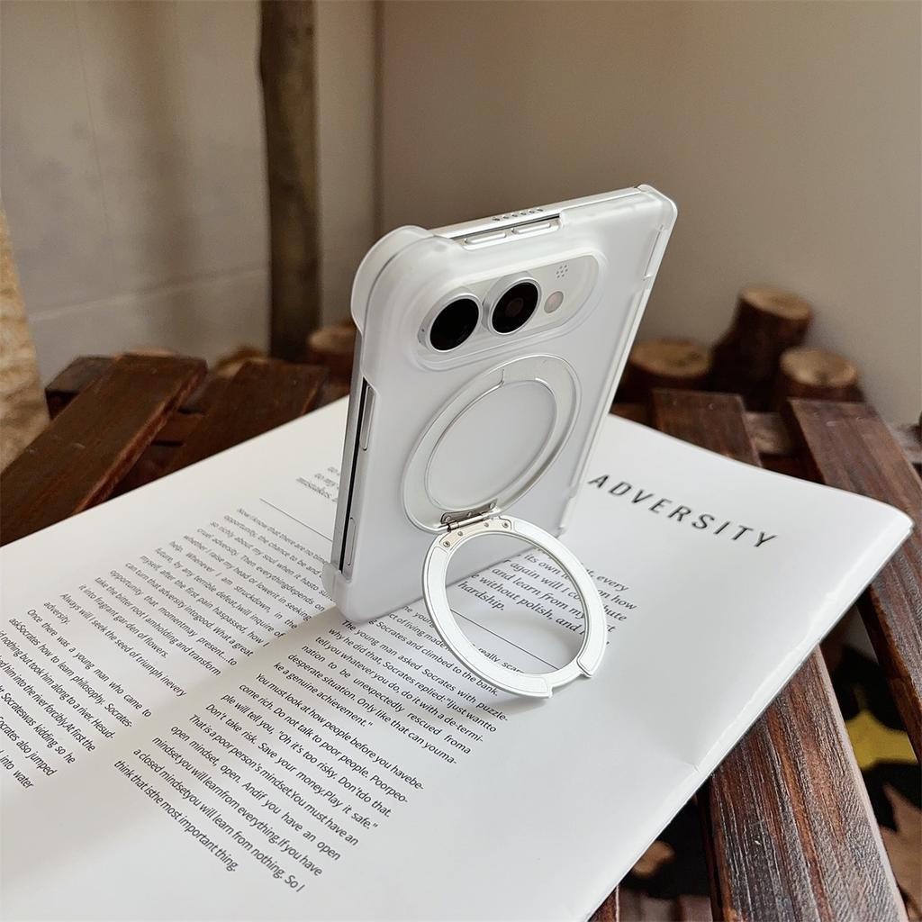 Etui do iPhone Duo 5G Ultra cienkie Matowe Przezroczyste Magnetyczne 360 Obrotowy Uchwyt Zawias Składany Odporne na wstrząsy Tylna Pokrywa Akcesoria