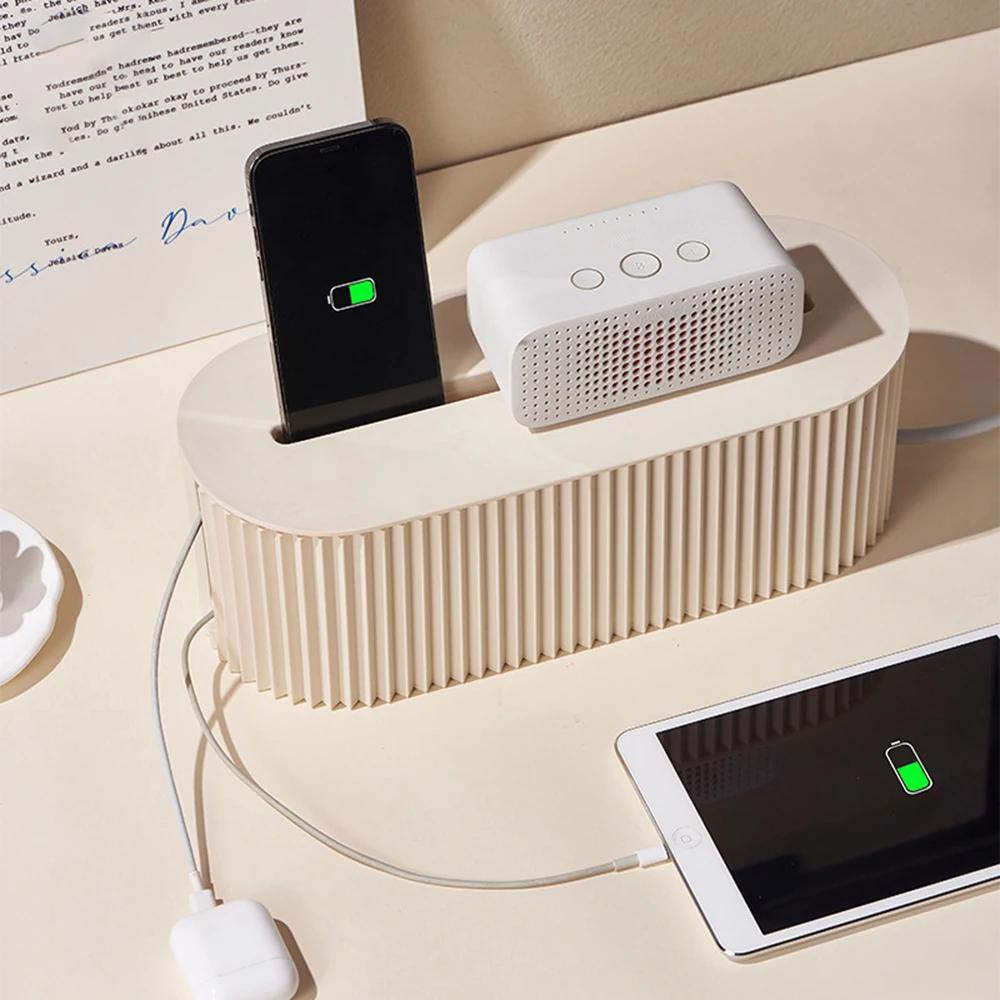 

Коробка для укладки кабелей Настольный ящик для хранения удлинителей Пылезащитный ящик для хранения розеток Чехол для кабеля передачи данных Бытовой органайзер для кабелей белый