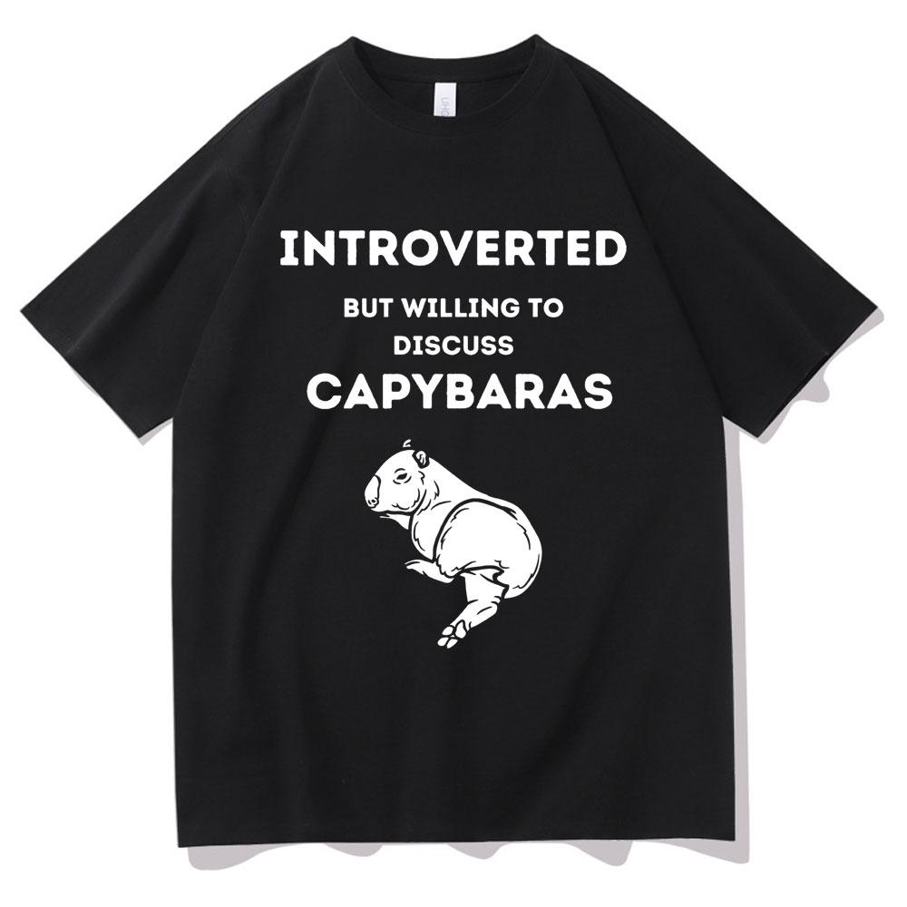 I Love Capybaras Print Men Women Fashion Casual Loose Tshirts Crew Neck Hip Hop Man Funny Tshirt Male Tee Shirt Male Streetwear