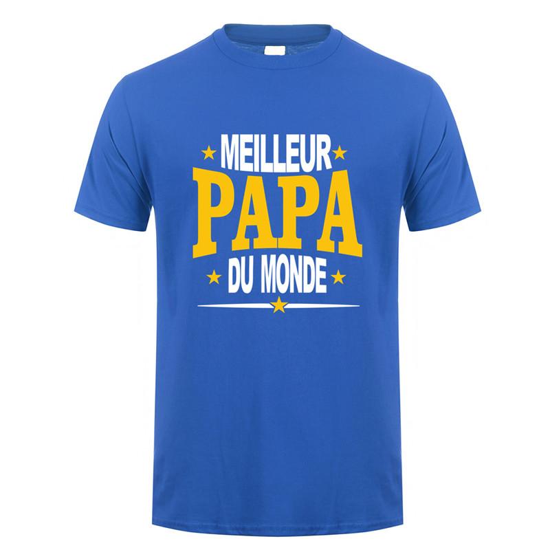 Best Dad In the World T-Shirt Short Sleeve Unisexs French Father Dad T-shirt Papa T-shirt Oz405