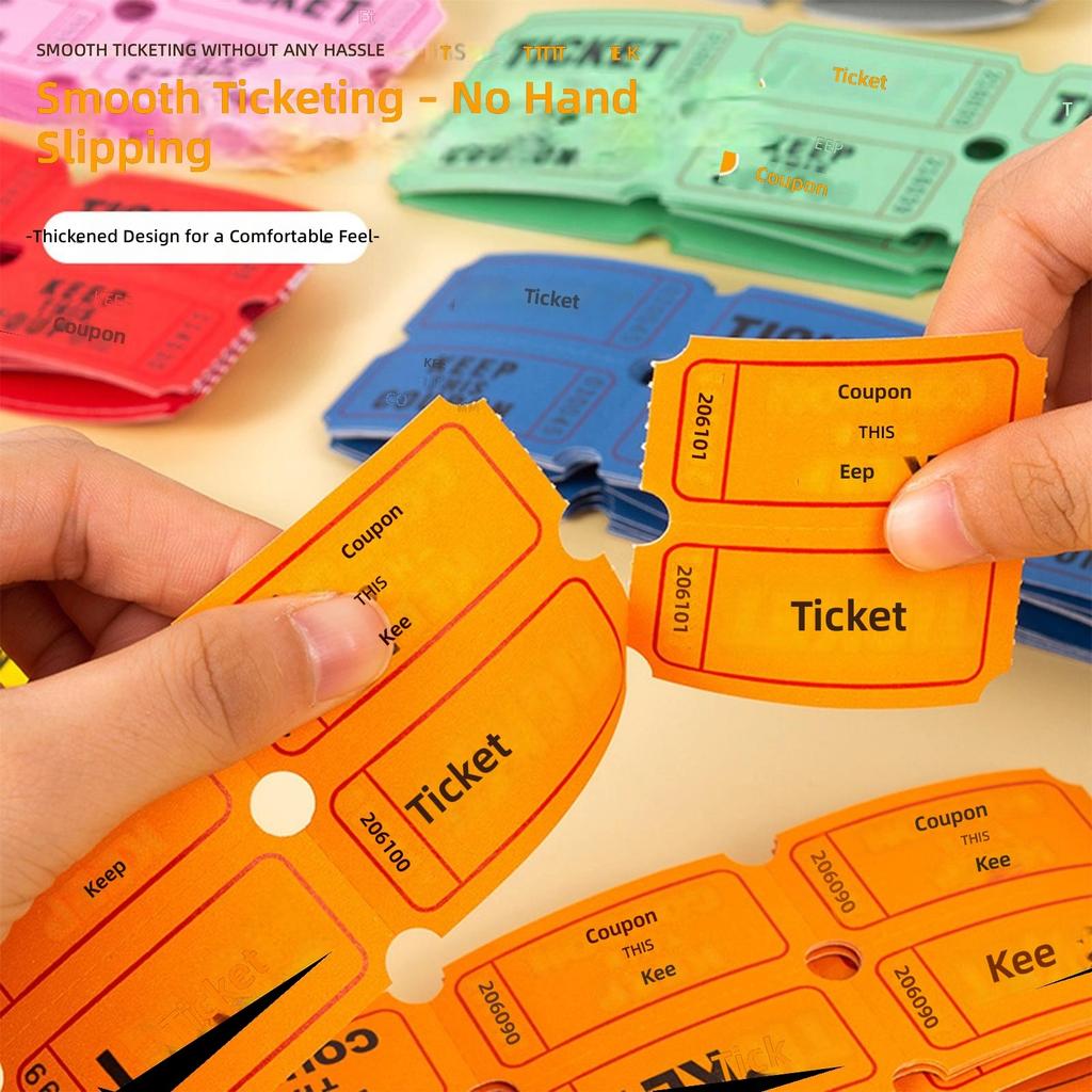 100 Stück Veranstaltungs-Tickets Doppelrolle fortlaufend nummeriert Tombola-Tickets für Konzerte Ausstellungen Klassenzimmer Belohnungen Preise