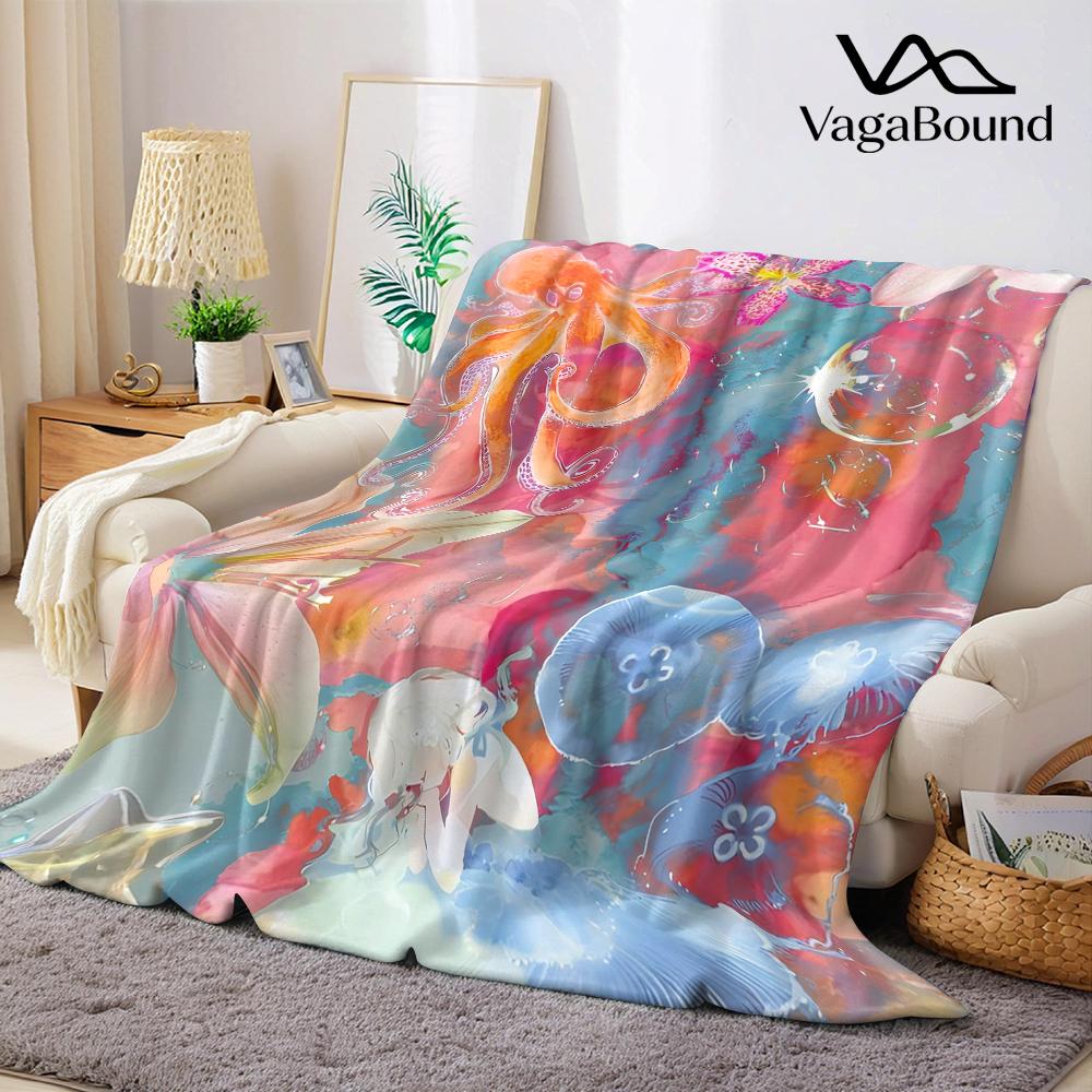 Colorful Abyss Flannel Blanket Warm Soft Halloween Christmas Couch Warm Cozy Decorative Decor Gift for All Season