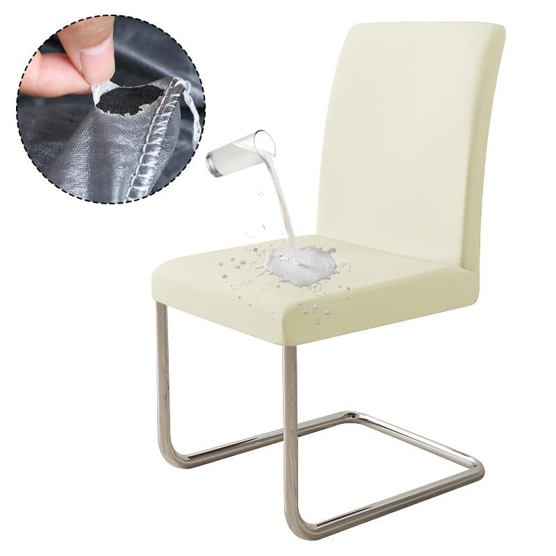

New Waterproof Elastic Chair Cover High Stretch Seat Cover Anti-dirty Protective Cover For Kitchen Home Hotel Banquet 1/2/4/6pcs 1PC слоновая кость