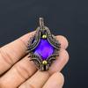 Purple Dendrite Opal Gemstone Pure Copper Wire Wrapped Handmade Pendant Jewelry Gift