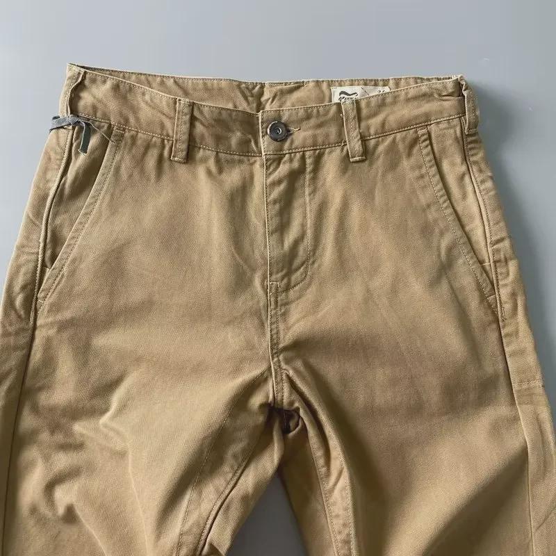 2024 Men's Retro Washed Street Style Durable Overalls - Breathable, Thick, and Slim-Fit Trousers
