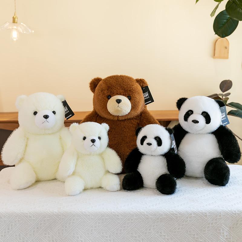 Quality Simulation Panda Doll Brown Bear Gives Girlfriend Gift High Value Polar Bear Giant Panda Plush Toy Doll