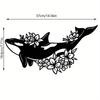 Whale Mural Marine Life Metal Silhouette Home Decor Outdoor Wall Art Craft Halloween Christmas New Year Gift