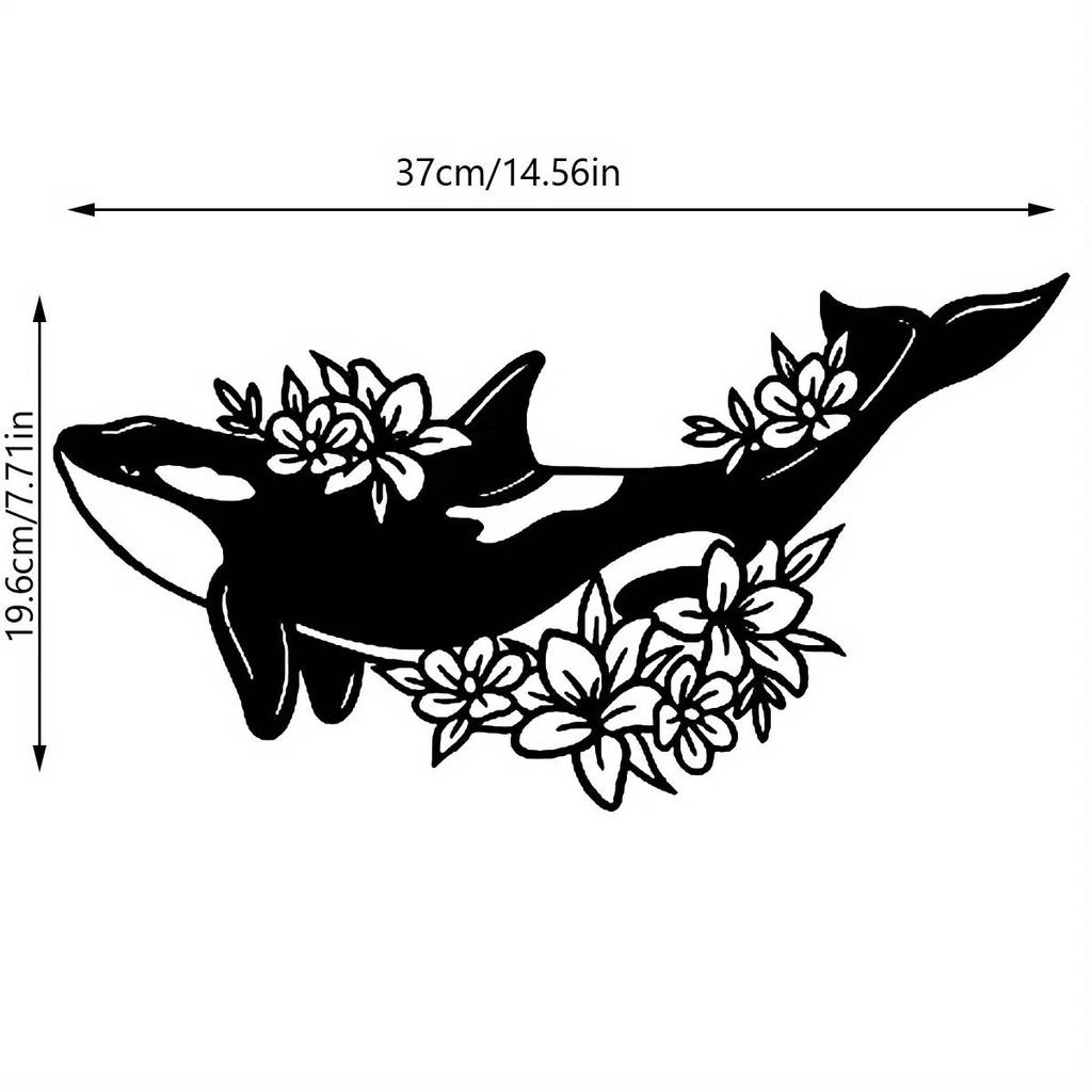 Whale Mural Marine Life Metal Silhouette Home Decor Outdoor Wall Art Craft Halloween Christmas New Year Gift