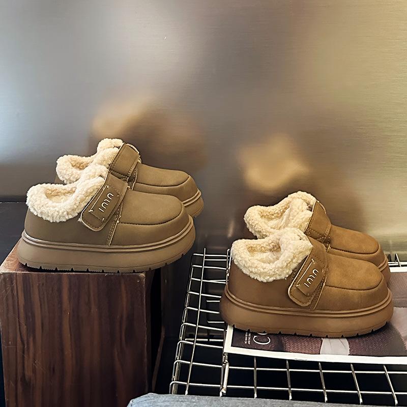 Girls cotton shoes new winter children's fleece thickened warm snow boots medium older children's girls non-slip winter shoes