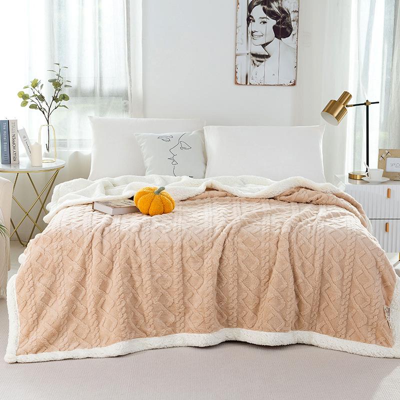Tuff Lamb Fleece Nordic Sofa Blanket: Soft, Solid Color, Year-Round Use