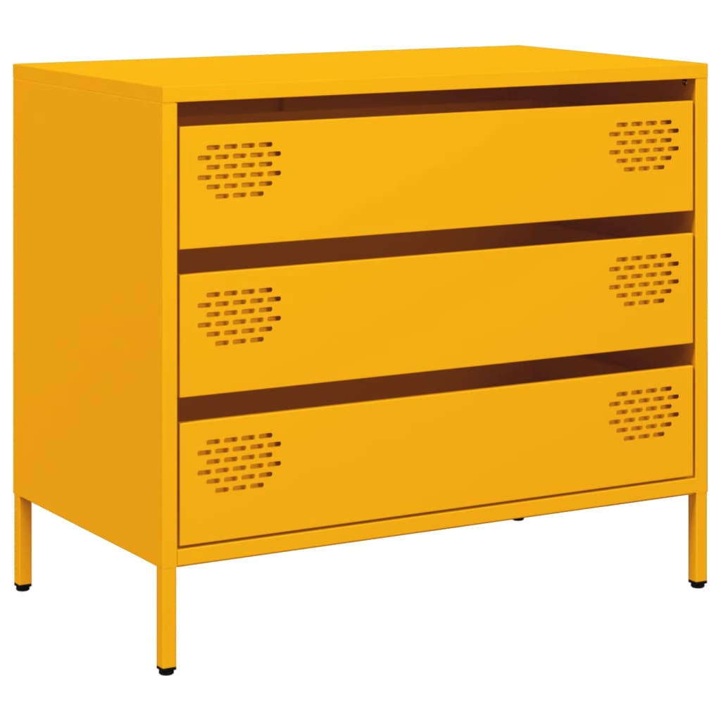 Sideboard Mustard Yellow 68 X 39 X 58.5 Cm Cold Rolled Steel