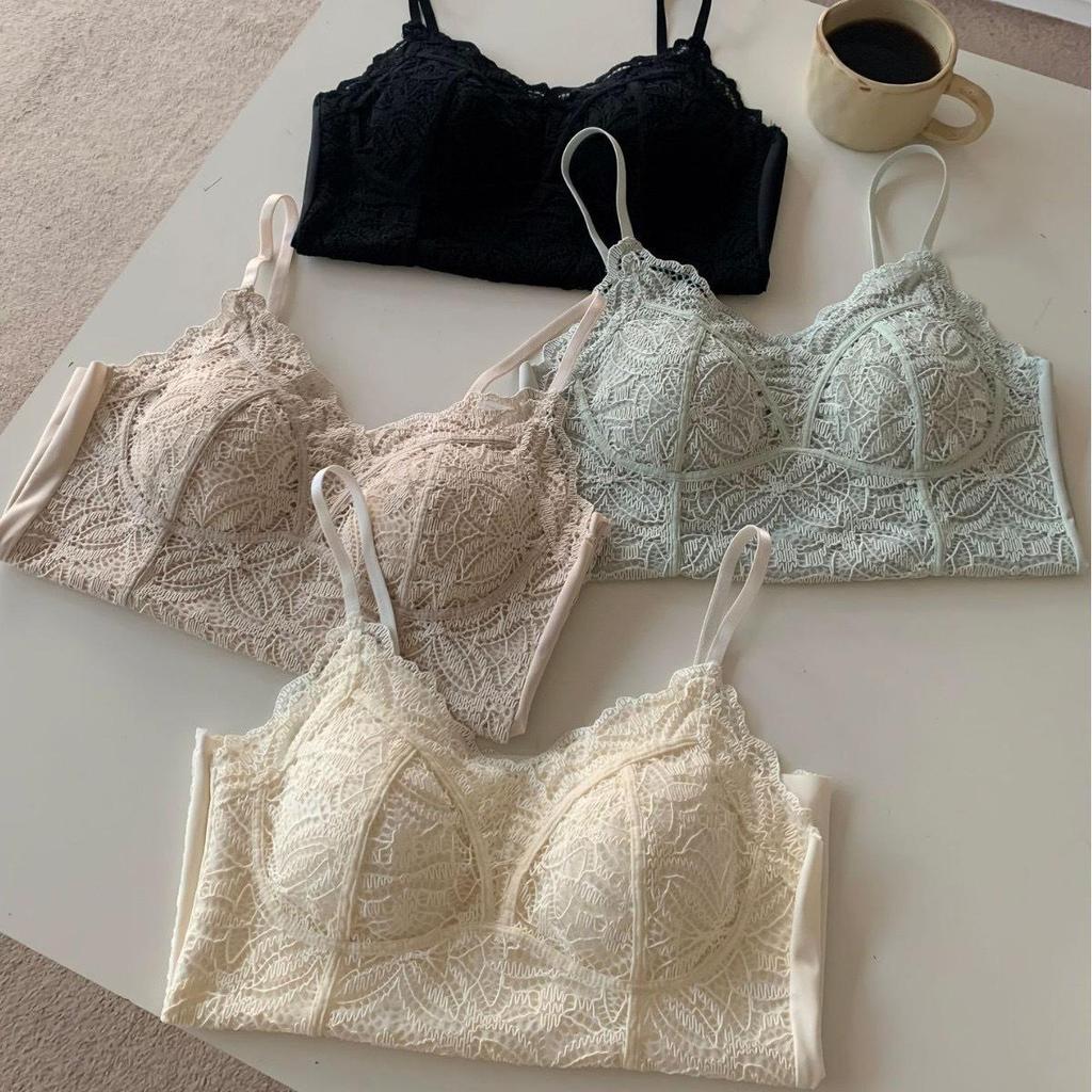 Spring-Summer Sexy Lace Push-Up Spaghetti Strap Vest with Chest Pads and Slimming Bandage Back