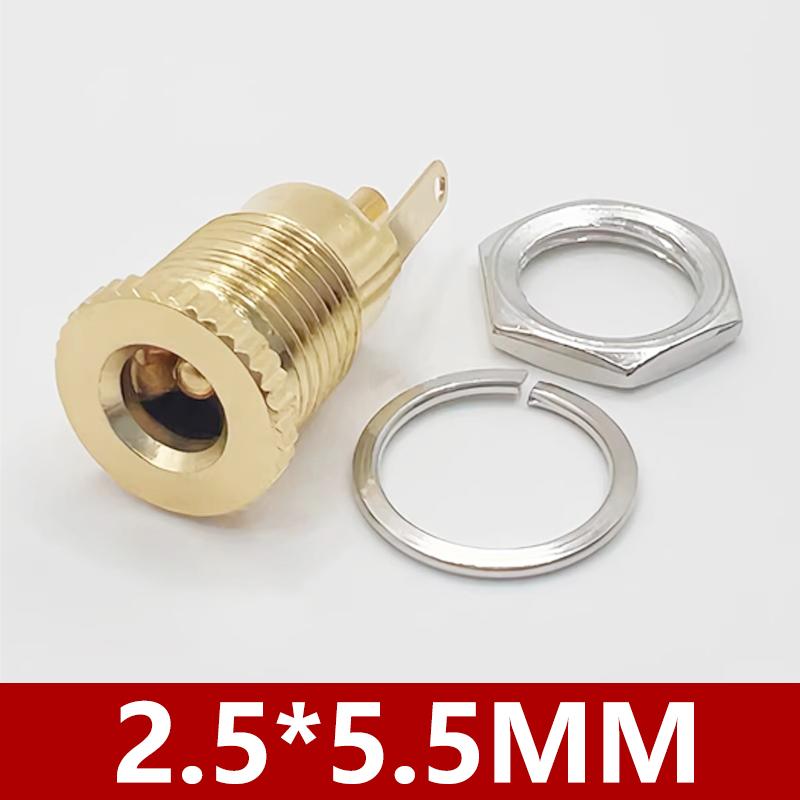 10/50PCS DC099 DC Power Jack Socket 5.5*2.1 5.5*2.5mm Female Panel Mount Connector Metal DC-099 11MM