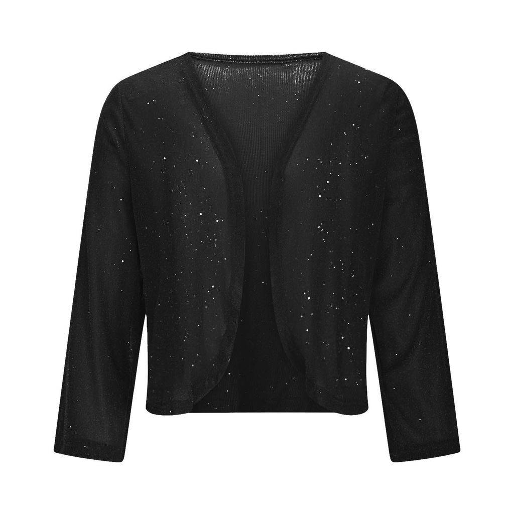 Children's -Printed Long-Sleeve Shawl-Collar Cardigan Dress Casual Short Jacket