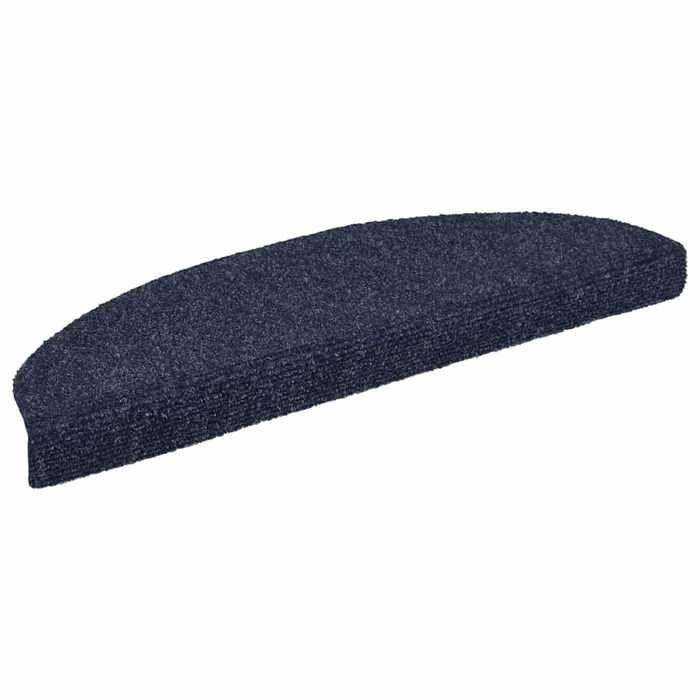 VidaXL Tapis d'escalier autocollants 15 pièces 65 x 21 x 4 cm Bleu Demi-rond Grand 132701