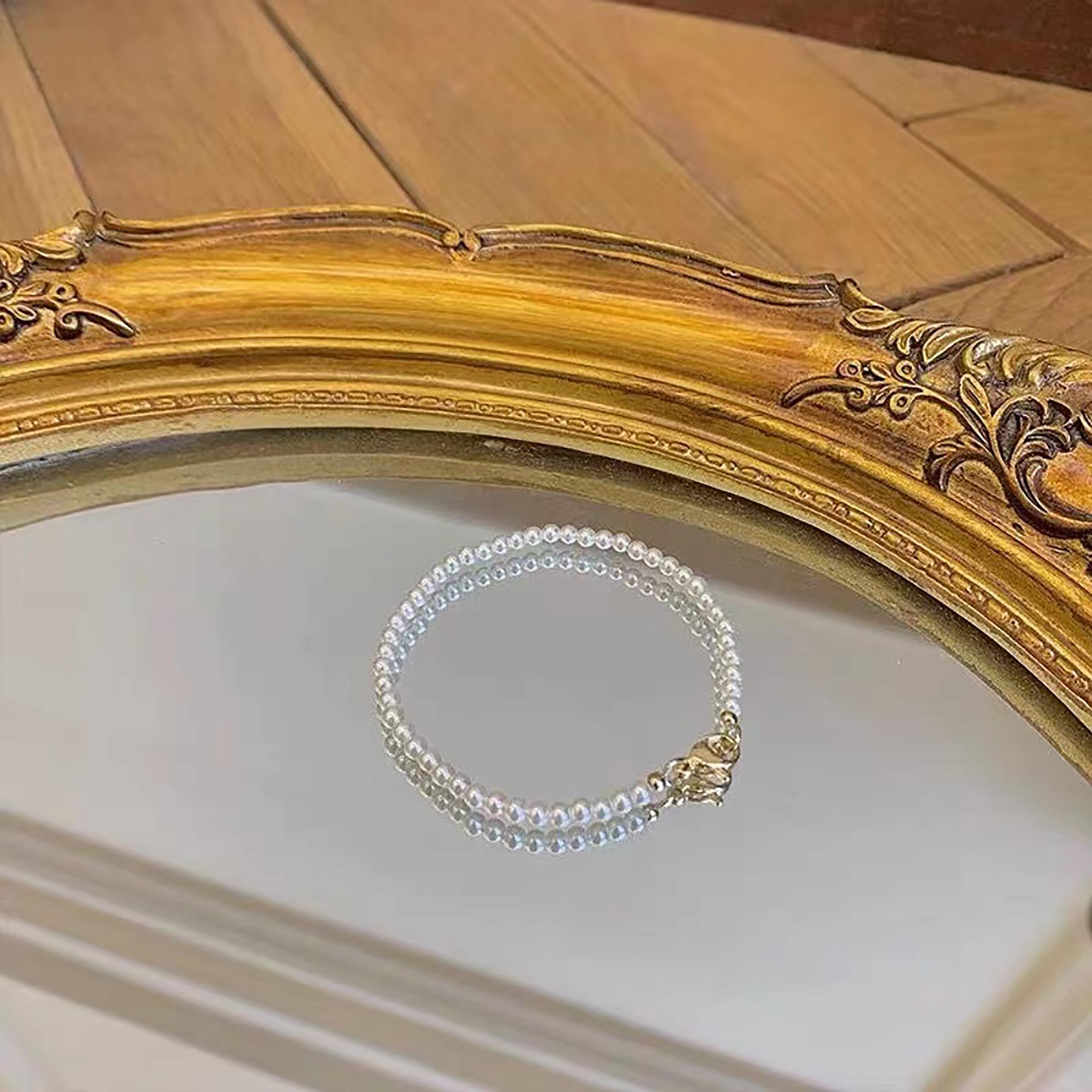 

Ретро элегантный темпераментный четырехлистный клеверный жемчужный браслет женский простой универсальный студенческий подруги аксессуары для рук жемчужный