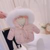Ivory White Korean Style Toddler Girls' Thickened Winter Coat 2025