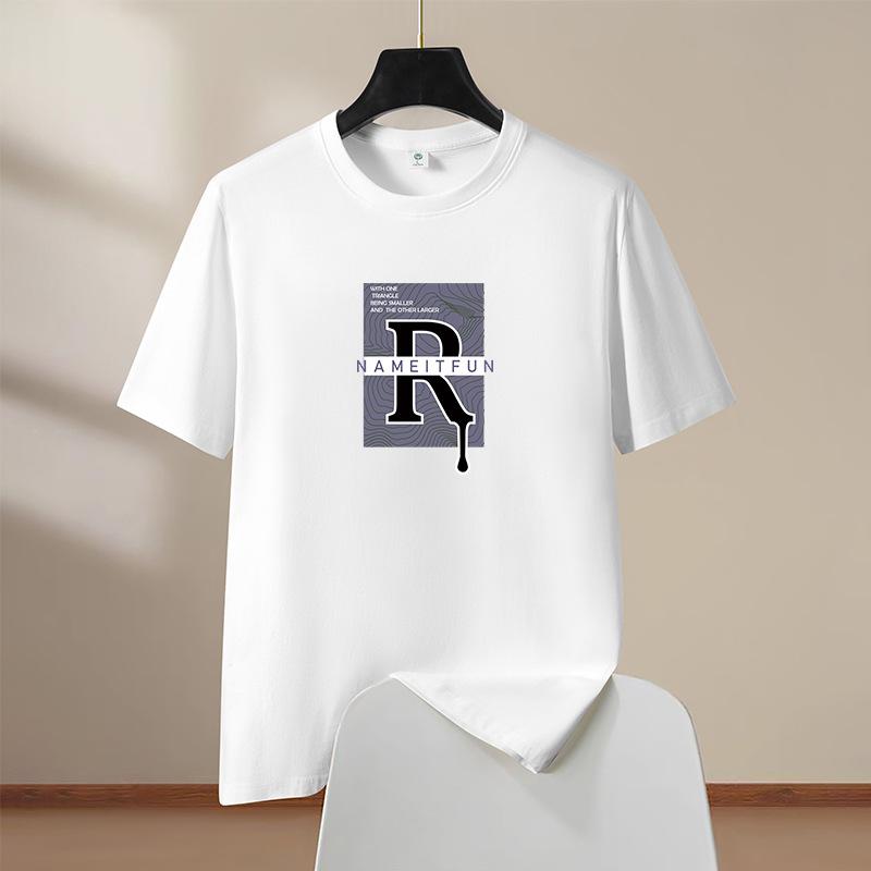 Big R S-6XL Cotton T-Shirt Men Short Sleeve Loose Tee Comfort Summer Streetwear