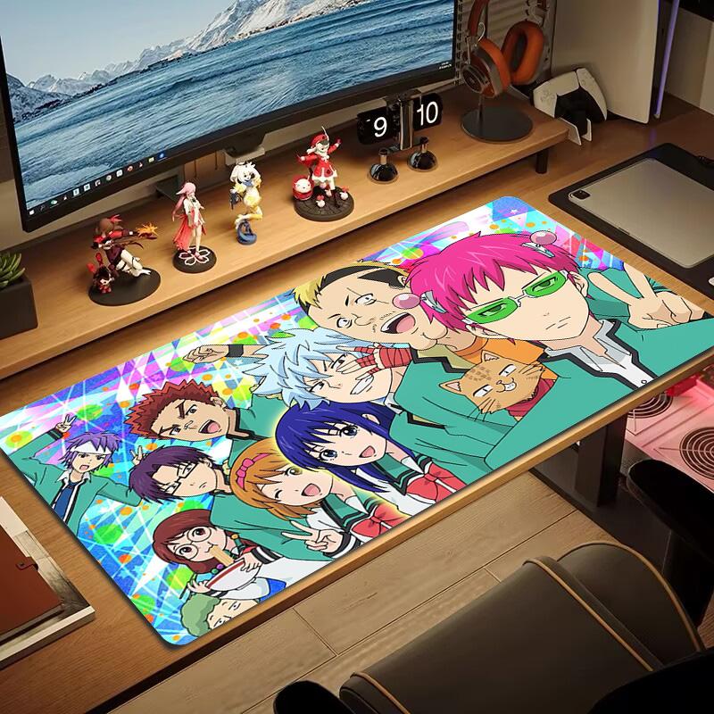 Saiki Color Mouse Pad Large Gaming Table Cushion Non-slip Laptop Tablet Big Mousepad XXL Mat Mini PC Playmat With Lock edge