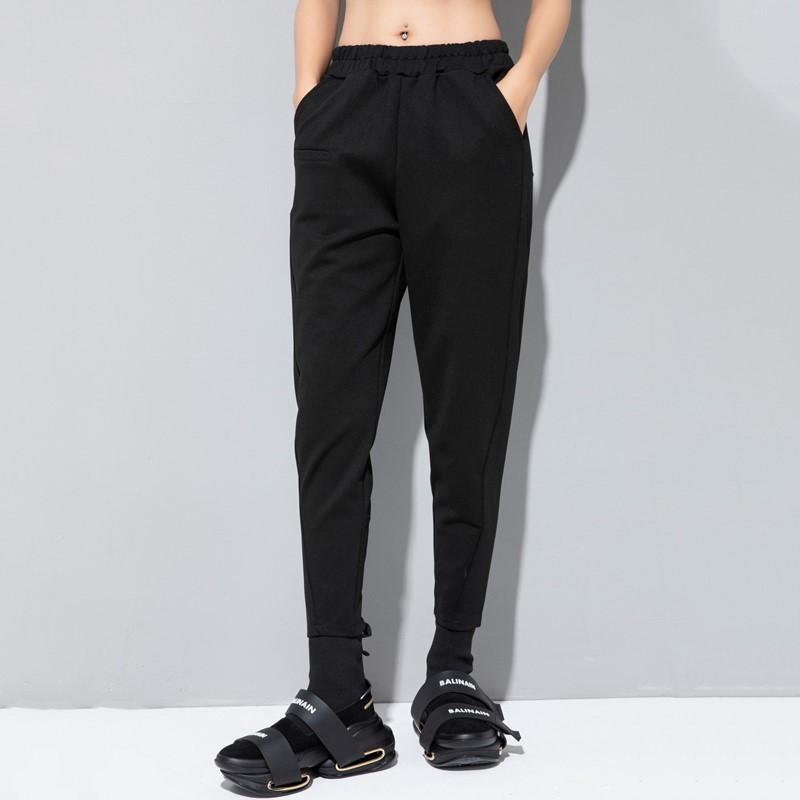 High Waist Black plus size vintage Women Casual spring autumn winter pencil Pants