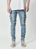 Street Elastic Jeans Herren Denim Cargohose Waschen Einfarbig Mehrere Taschen Lässige Hose mit mittlerer Taille Slim Fit Joggers für den Alltag