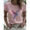 Printed Retro T-shirt Short-sleeved Crew Neck Casual Top