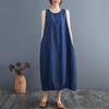 Sleeveless Plus Size Denim Vintage New In Dresses for Women Casual Loose Long Summer Dress