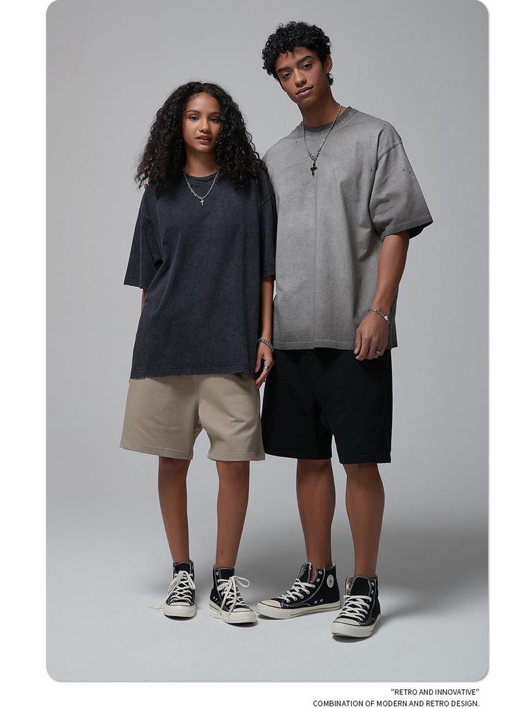 2025 Frühling/Sommer Retro Herren T-Shirt: Farbecht, Used-Look, Locker gewaschener Stil