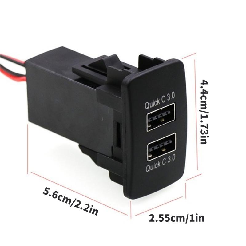 Quick Charging QC3.0 Double USB Power Socket Rapid Charger for Phones Tablets and More For Car Vehicles Adapter