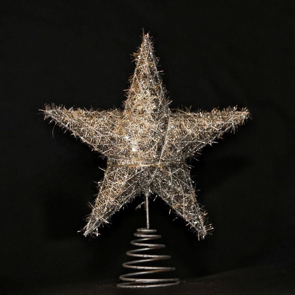 Hollow Xmas Tree Ornament 3D Glitter Star Glowing Tree Topper Creative Christmas Trees Topper