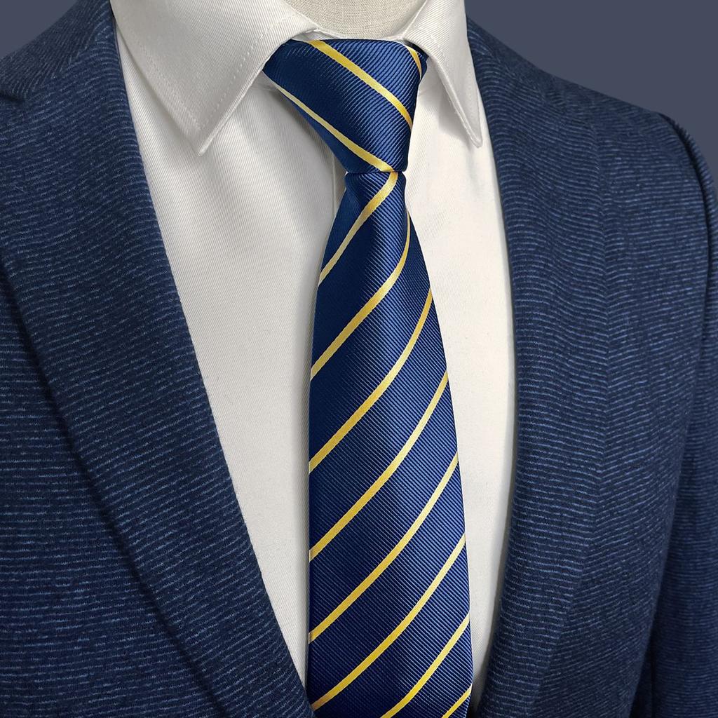 No Knots, Lazy, Simple Zipper, Tie Tie, Formal Wear, Business Work, White-Collar Shirt For Sale, Dark Blue Stripes.