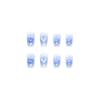 Gradient Blue & White Heart Medium-Long Wearable Nail Tips - Hot-Selling Fake Nail Art