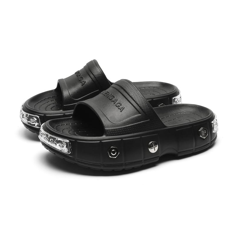 

Летние тапочки Harajuku Japan Korea, сандалии для пар, мужская пляжная повседневная обувь, шлепанцы на платформе, оригинальные мужские нескользящие тапочки 36-45 45 чёрный