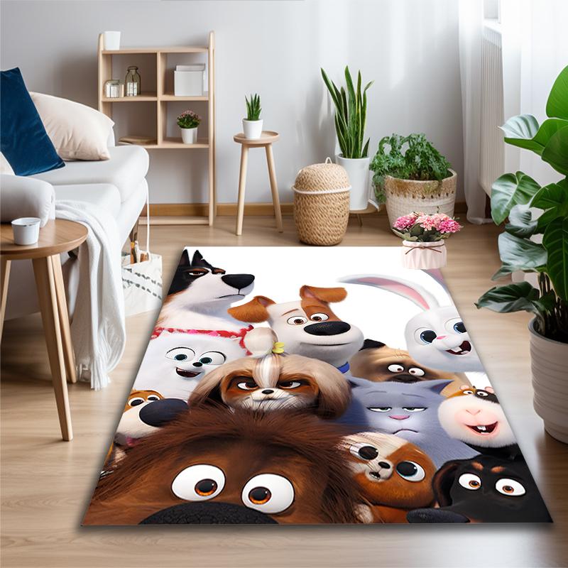 [1pc Bright Cartoon Characters Office Chair Carpet] Digital Printed Area Rug for Home & Game Room Use, Soft Indoor Sofa Chair Mat