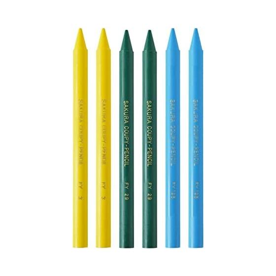 Sakura Crepas Цветные карандаши Coupy Pencil Set of 6 Yellow Green Light Blue 2 шт. JFY Rose 6D